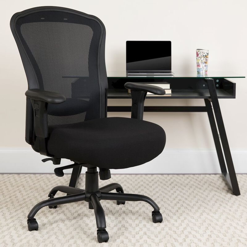 HERCULES Series 24/7 Intensive Use Big & Tall 400 lb. Rated Black Mesh Multifunction Synchro-Tilt Ergonomic Office Chair image number 5