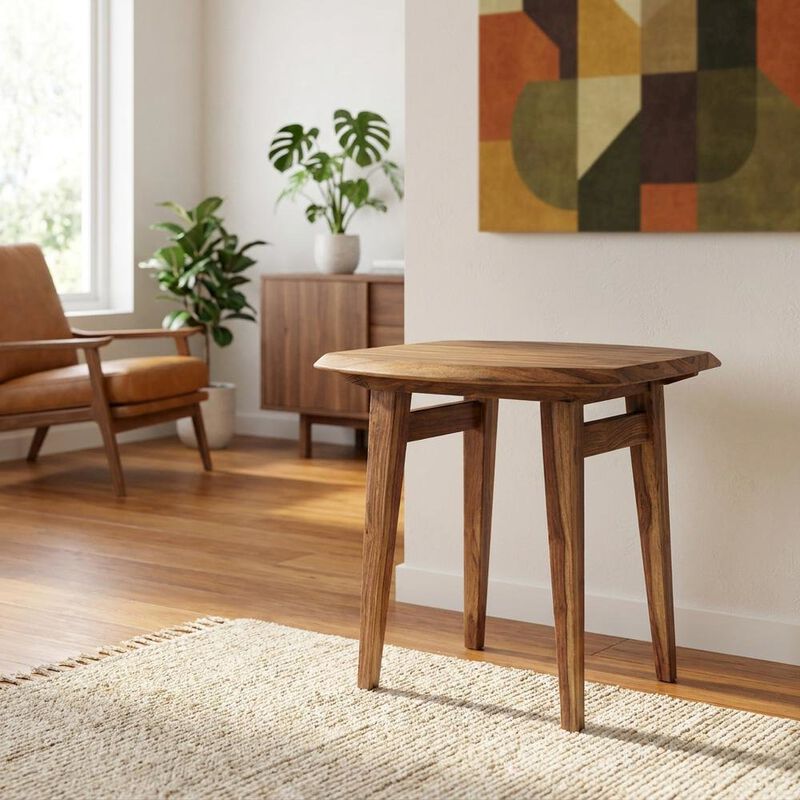 Starlight Canyon Home Solid Sheesham Wood Mid-Century Modern Accent End Table for Living Room image number 1