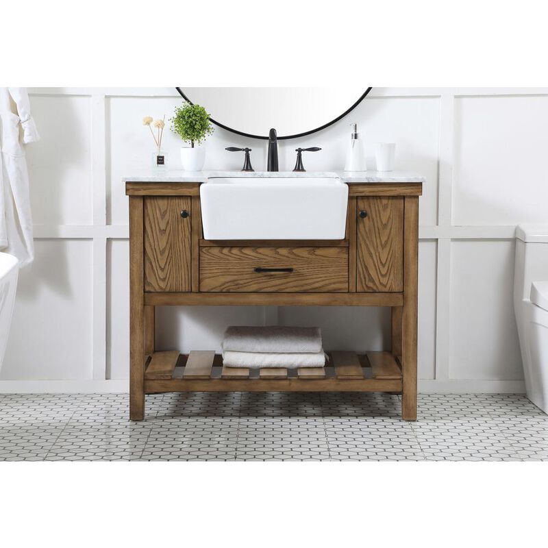 Elegant Kitchen and Bath 42 inch Single bathroom vanity in driftwood