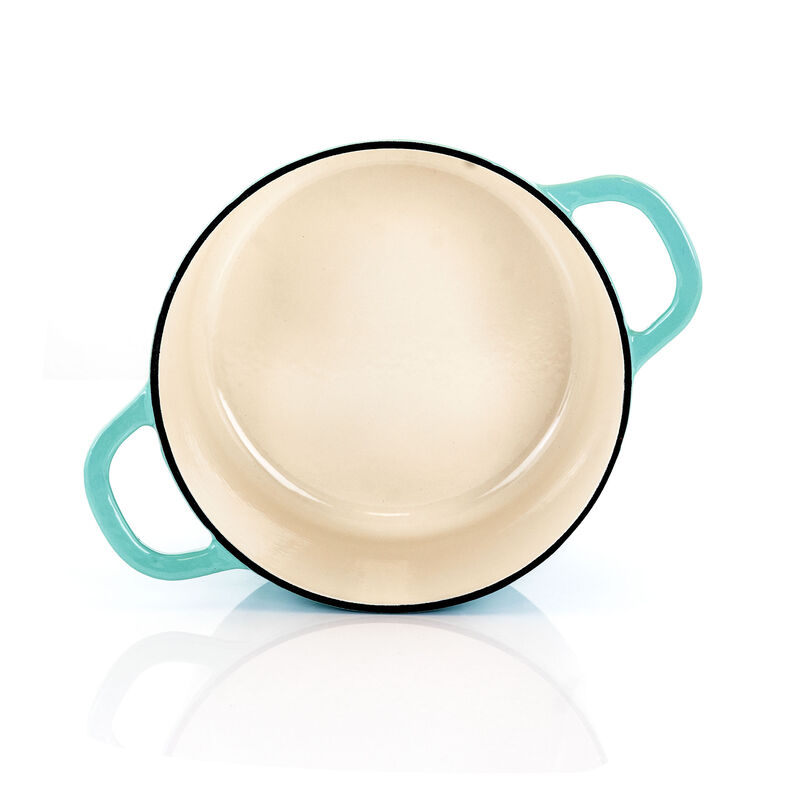 Crock-Pot Artisan 2 Piece 3 Quarts Enameled Cast Iron Dutch Oven in Aqua Blue