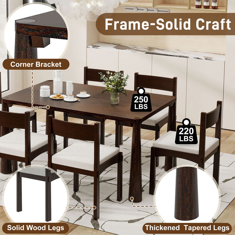 Merax 7-Piece Retro Dining Table Set for 6