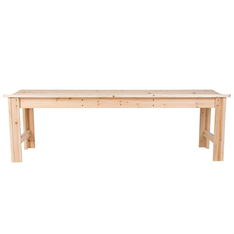 Sturdy Cedar Wood Backless Garden Bench for Deck or Lawn