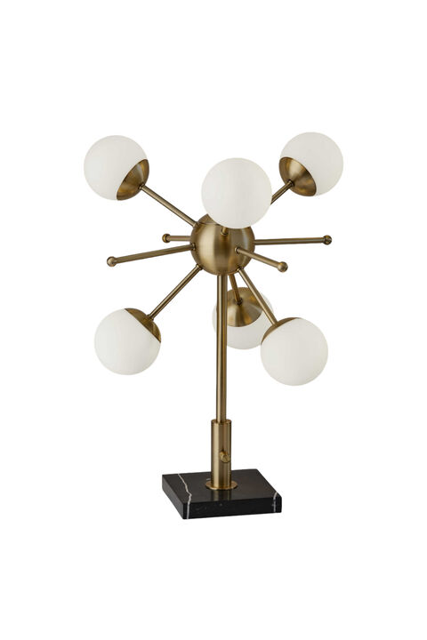 HomeRoots 23" Black Metal Six Light Standard Table Lamp