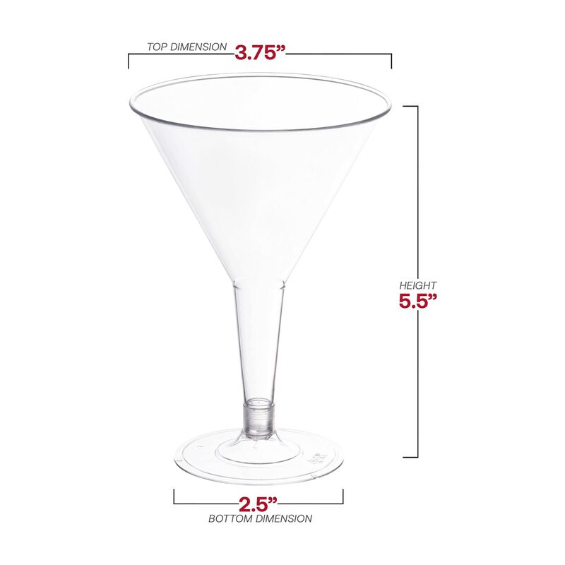 6 oz. Clear Plastic Martini Glasses (192 Glasses) image number 4
