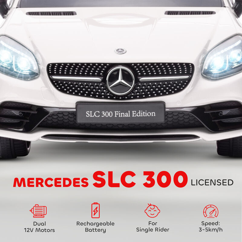 BreeBe Mercedes SLC 300 Licensed Kids Electric Car with Remote Control, 12V Battery Powered Kids Ride on Car with Music, Lights image number 3