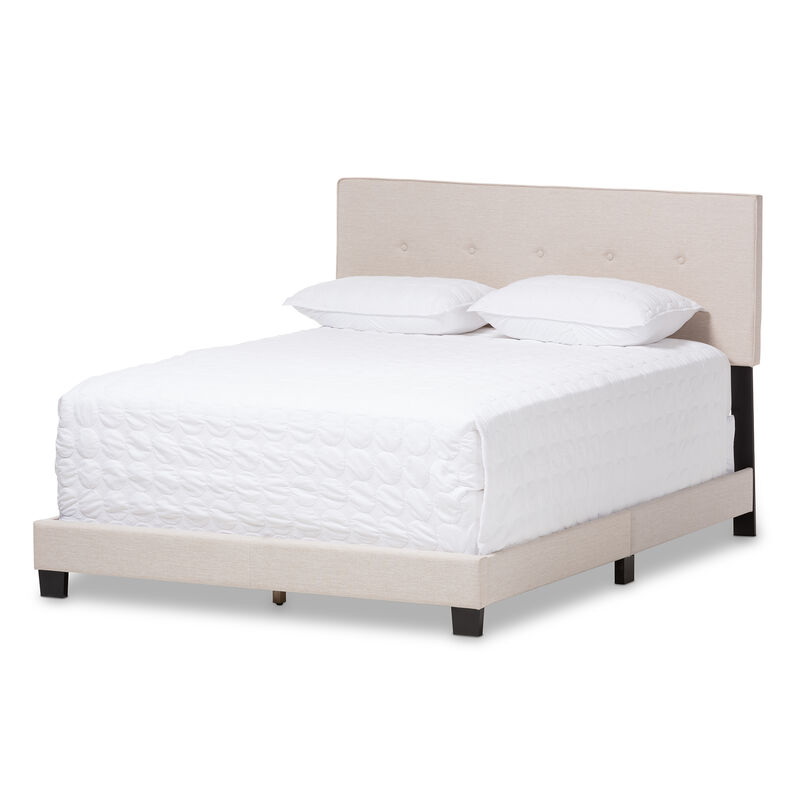 Baxton Studio Hampton Modern and Contemporary Light Beige Fabric Upholstered Queen Size Bed image number 0