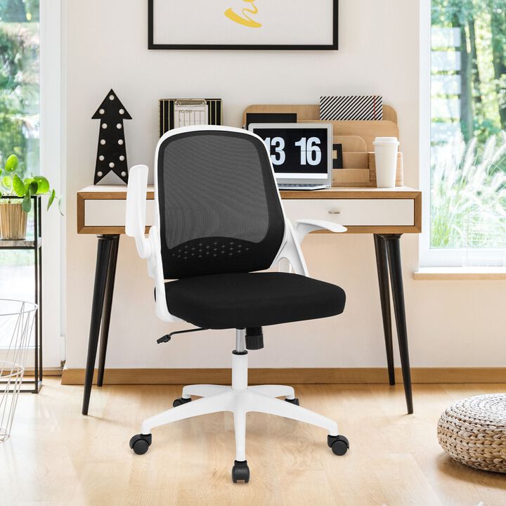 Adjustable Mesh Office Chair Rolling Computer Desk Chair with Flip-up Armrest
