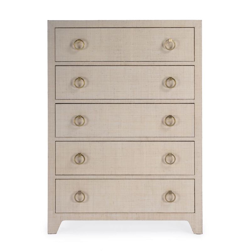 Butler Specialty Bar Harbor 5 Drawer Raffia Dresser, Natural