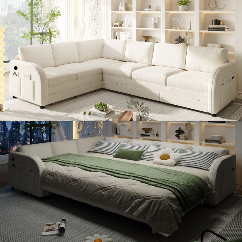 Lokweg 115.2" L-Shaped Sleeper Sofa image number 4