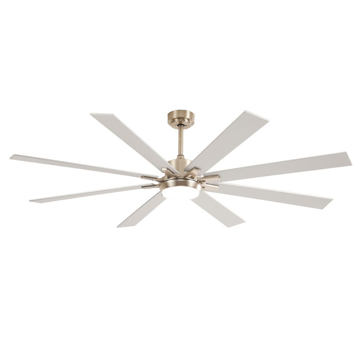 ELEMENT ACE 72 Inch Ceiling Fan with Dimmable 3-Color LED Light Kit 6 Speed DC Motor Reversible Plywood Blades Remote Control for Indoor Living Room Bedroom Office Patio Use