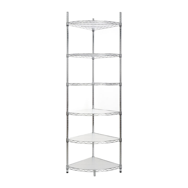 ELEMENT ACE 6 Tier Heavy Duty Free Standing Corner Wire Shelf Rack for Kitchen Bathroom and Office Storage Organization