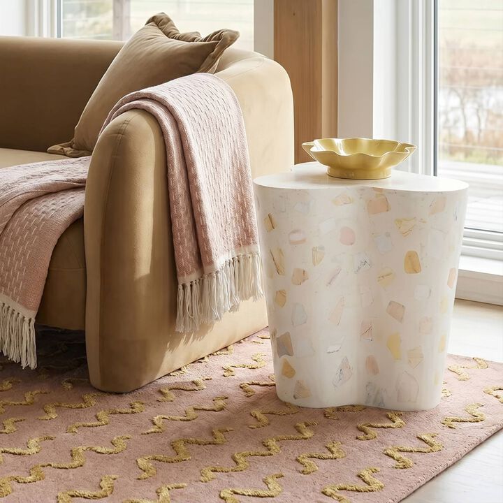 Slab Butternut Terrazzo Indoor/Outdoor Side Table