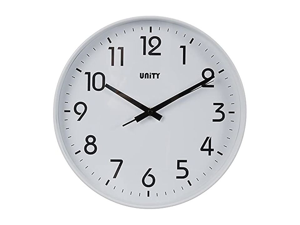 Unity Fradley Sweep White Wall Clock 30 Cm Silent Modern Home Decor