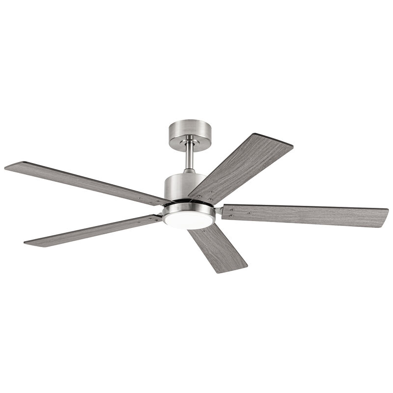 52 in. Smart Integrated LED Sand Nickel Ceiling Fan with APP Control and Remote