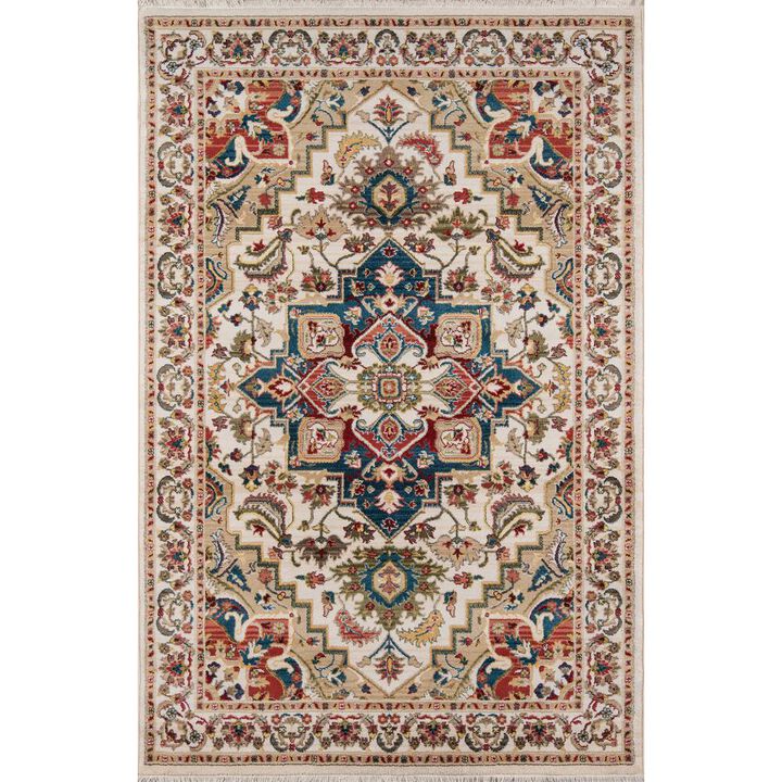 Momeni Traditional Rectangle Area Rug, Ivory, 2' X 3'