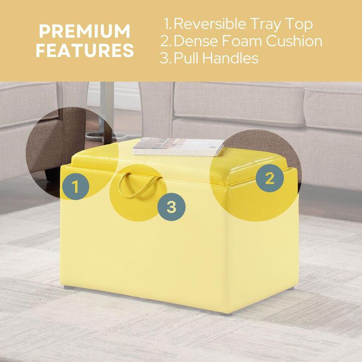 Convience Concept, Inc. Accent Storage Ottoman with Reversible Tray