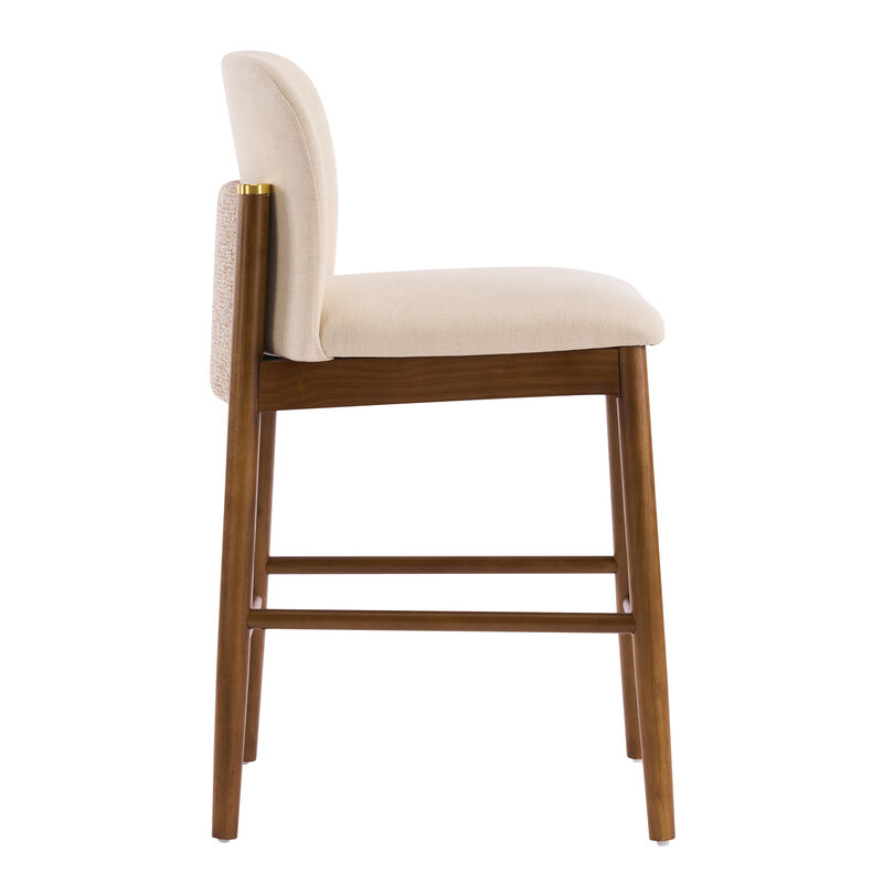 Christopher Knight Home Iven Modern Rubberwood Upholstered Counter Stools (Set of 2) image number 4