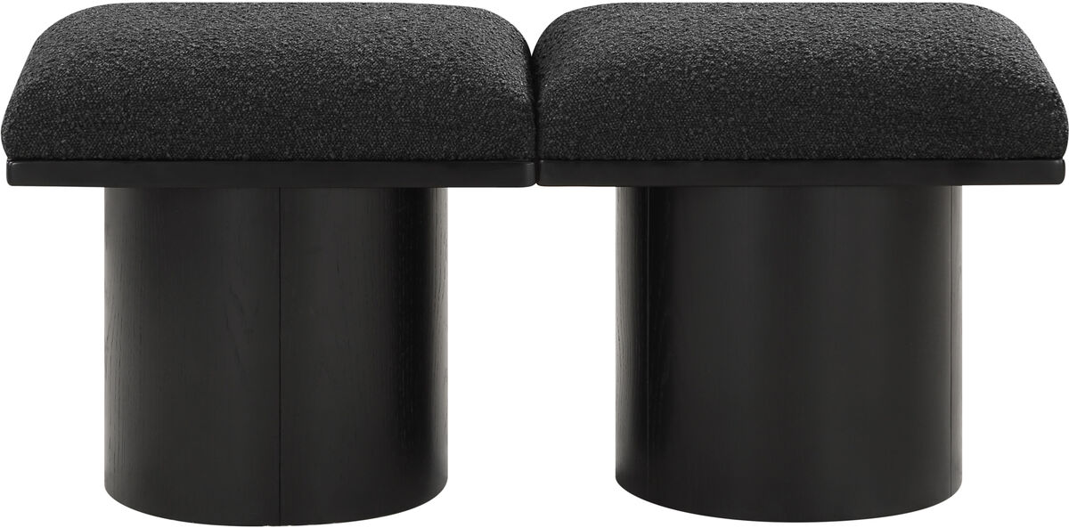 Meridian Furniture Pavilion Black Boucle Fabric Bench