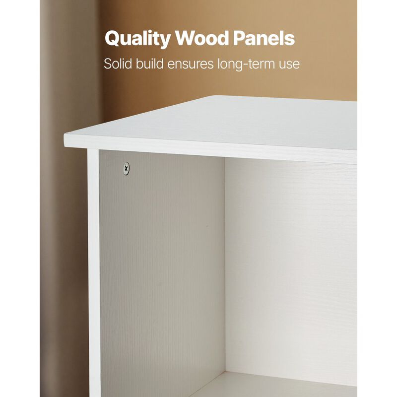 Wooden Kids White Toy Storage Organizer with Bookshelf and 4 Mobile Drawers image number 5