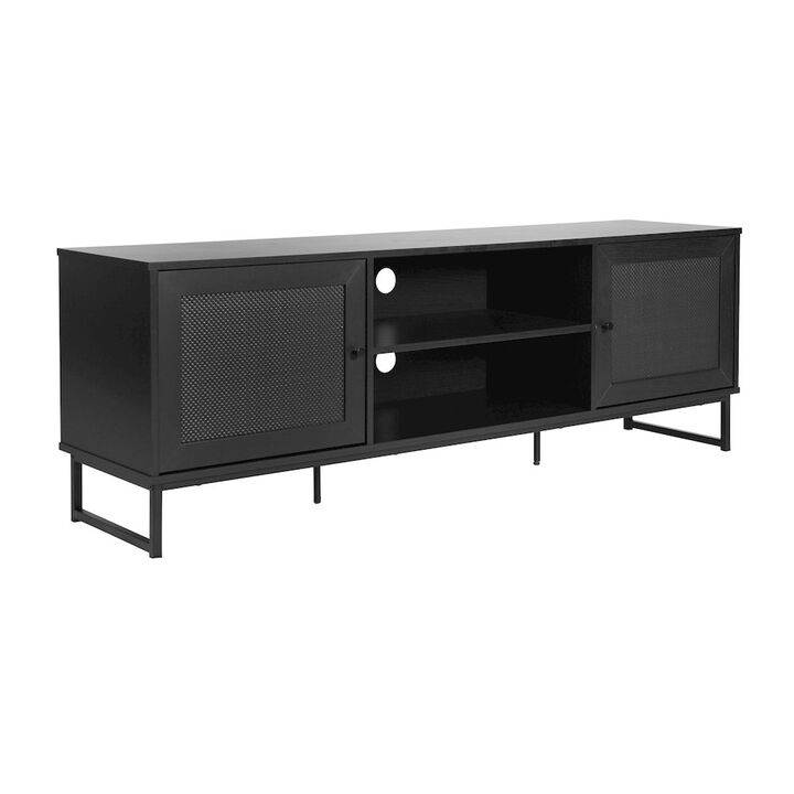 Flash Furniture Malaki Mid-Century Modern 65 Inch TV Stand, TV Stand for up to 70" TV's, Black