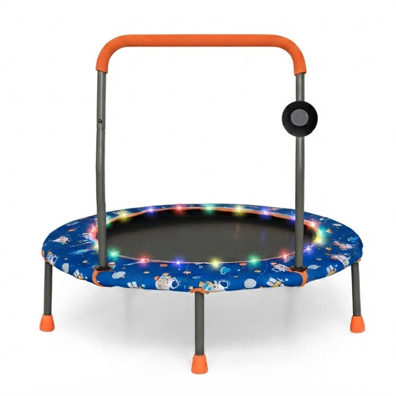 Kids Mini Trampoline with Colorful LED Lights and Bluetooth Speaker image number 0