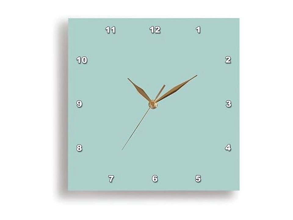 Plain Mint Blue Solid Color Light Wall Clock 15 Inch Modern Home Decor