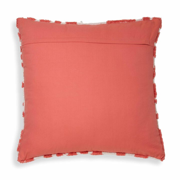 Tov Furniture Coast Coral Pink Tufted 26" Square Pillow
