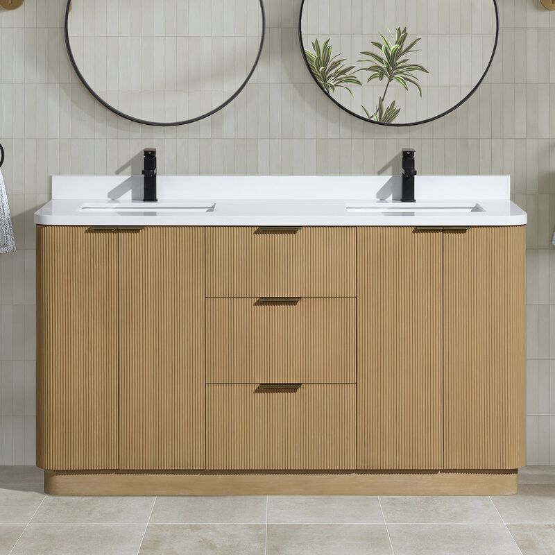 Calamigo 60" Bathroom Vanity Oak image number 3