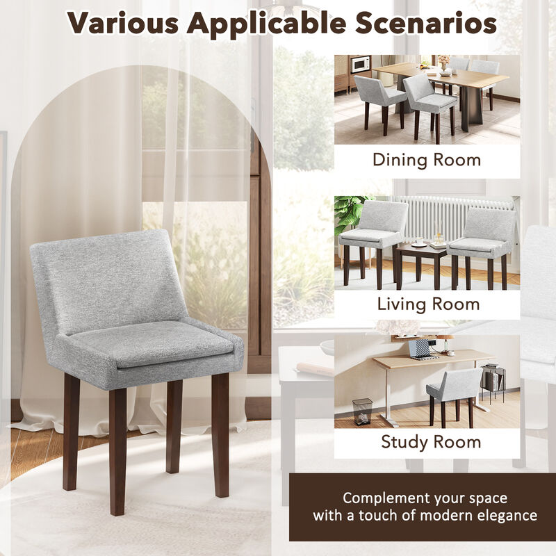 Comfortable Modern Upholstered Side Chairs Set of 2 &ndash; Fabric Leisure Seating