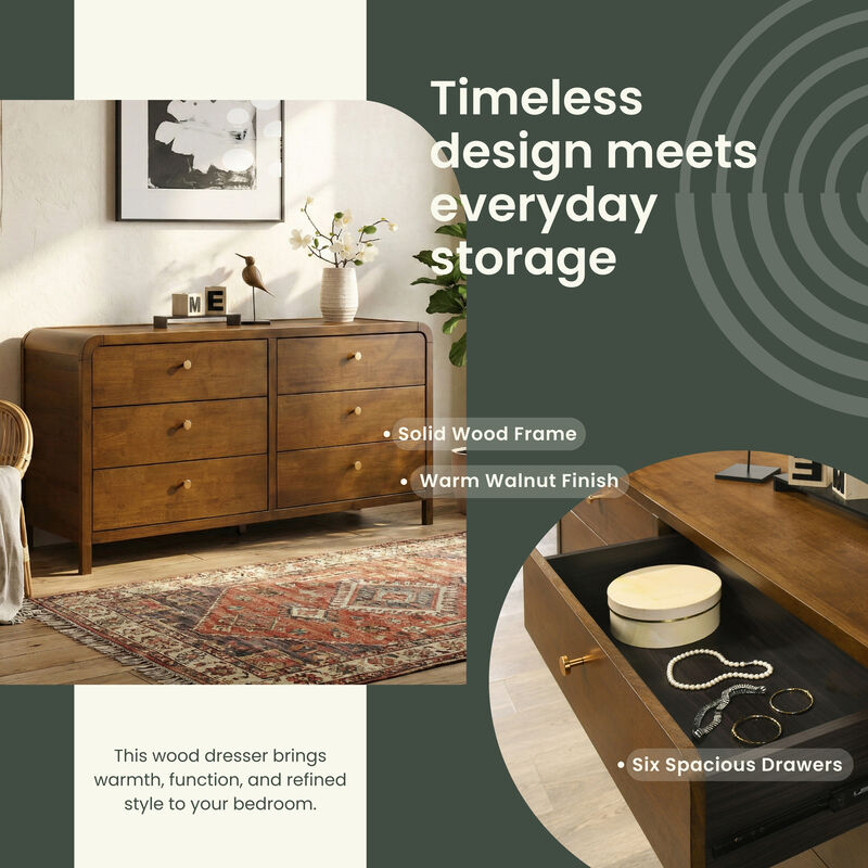 Rotbek 6-Drawer Wood Dresser image number 5