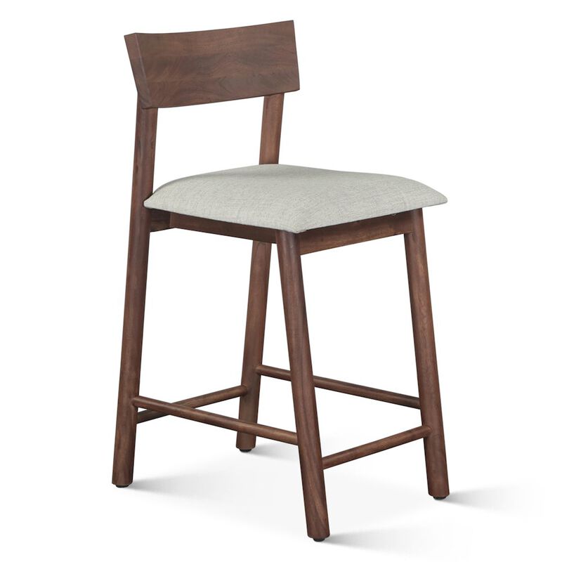 World Interiors Hampton Upholstered Counter Chair in Walnut
