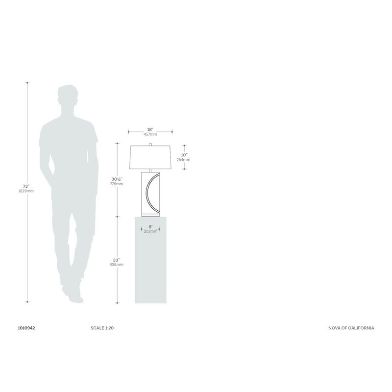 NOVA OF CALIFORNIA Half Moon Table Lamp - Charcoal Gray