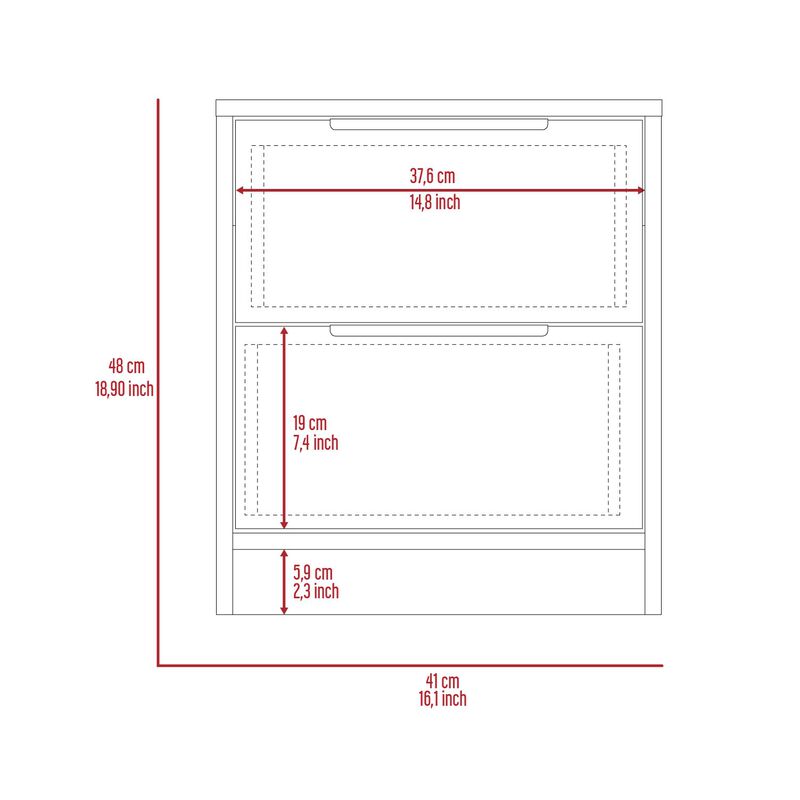 Streamdale Cannon 2-Drawer Nightstand