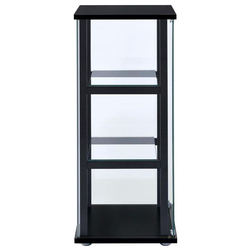 Coaster Cyclamen 3-shelf Glass Curio Cabinet Black and Clear