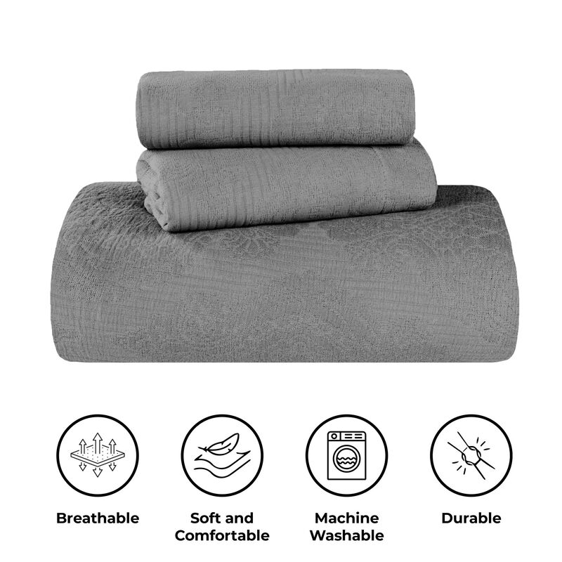 Soft Cotton Matelasse Bedspread Set, Lightweight Textured Bedding image number 3