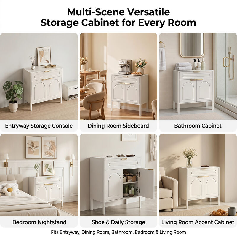 Hirtlu Arched Accent Storage Cabinet image number 4