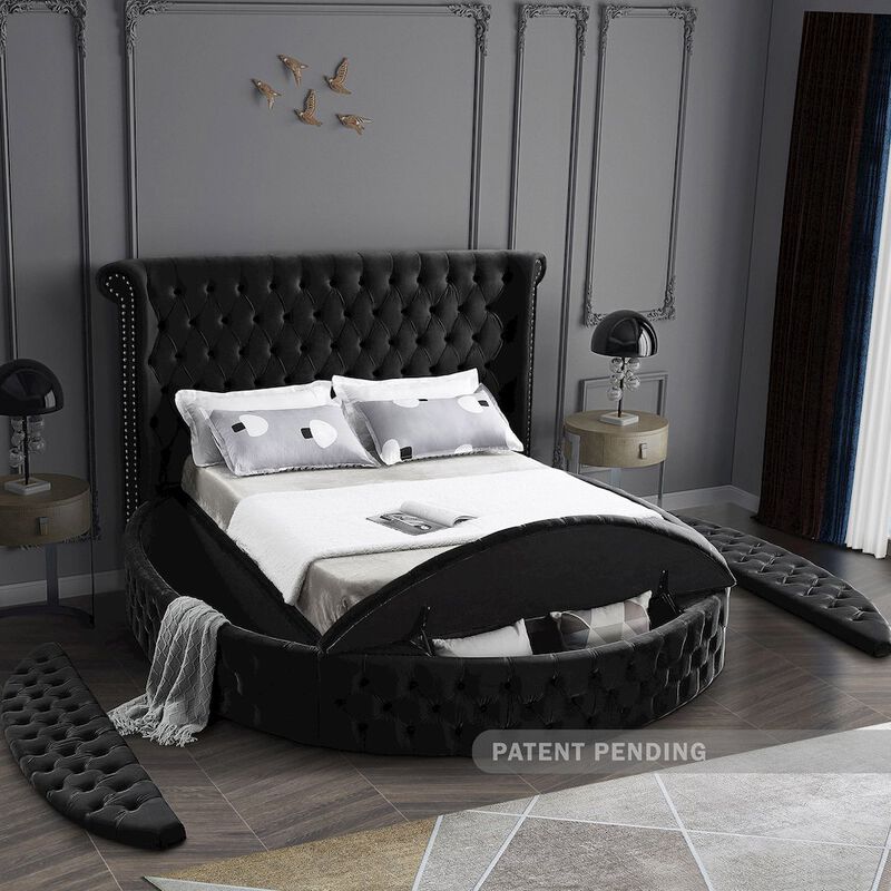 Meridian Furniture Luxus Black Velvet King Bed