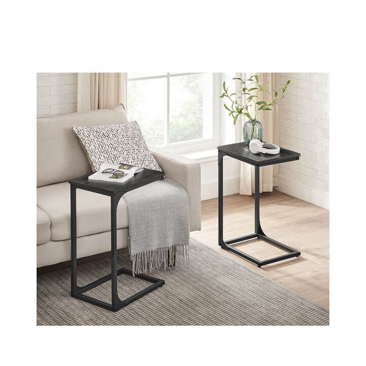 C-Shaped End Table Contemporary Design with Sleek and Versatile Functionality