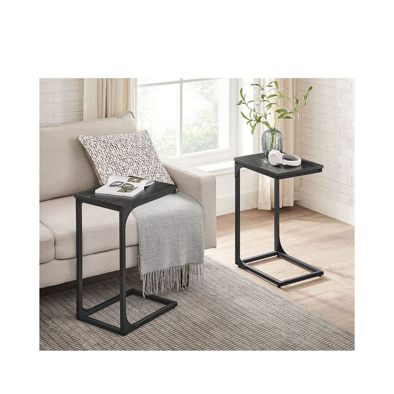 C-Shaped End Table Contemporary Design with Sleek and Versatile Functionality