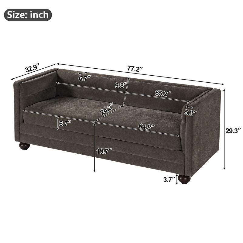 Gaxgox Modern Chenille 3 Seater Sofa image number 8