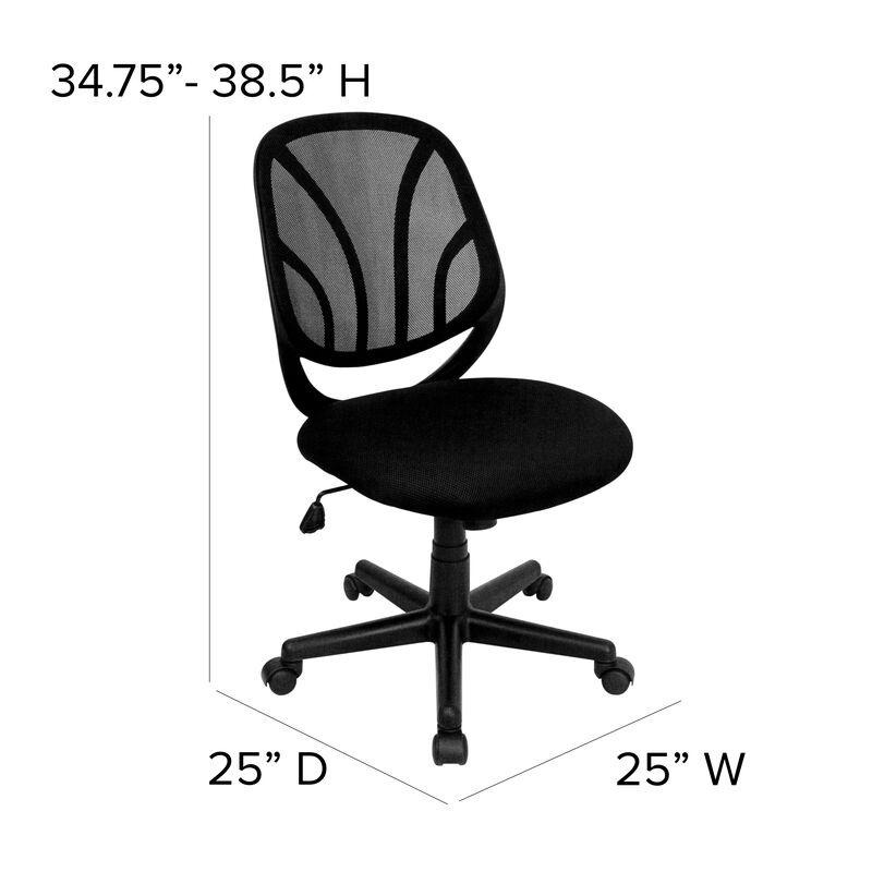 Y-GO Office Chair Mid-Back Black Mesh Swivel Task Office Chair