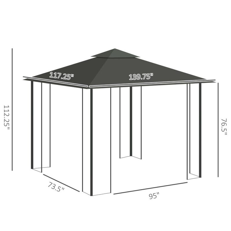 Hivvago 10' x 11.5' Outdoor Gazebo with Decorative Frame image number 2