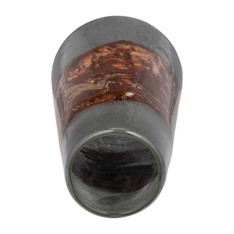 Glass 17" Vase Grey/Brown image number 4