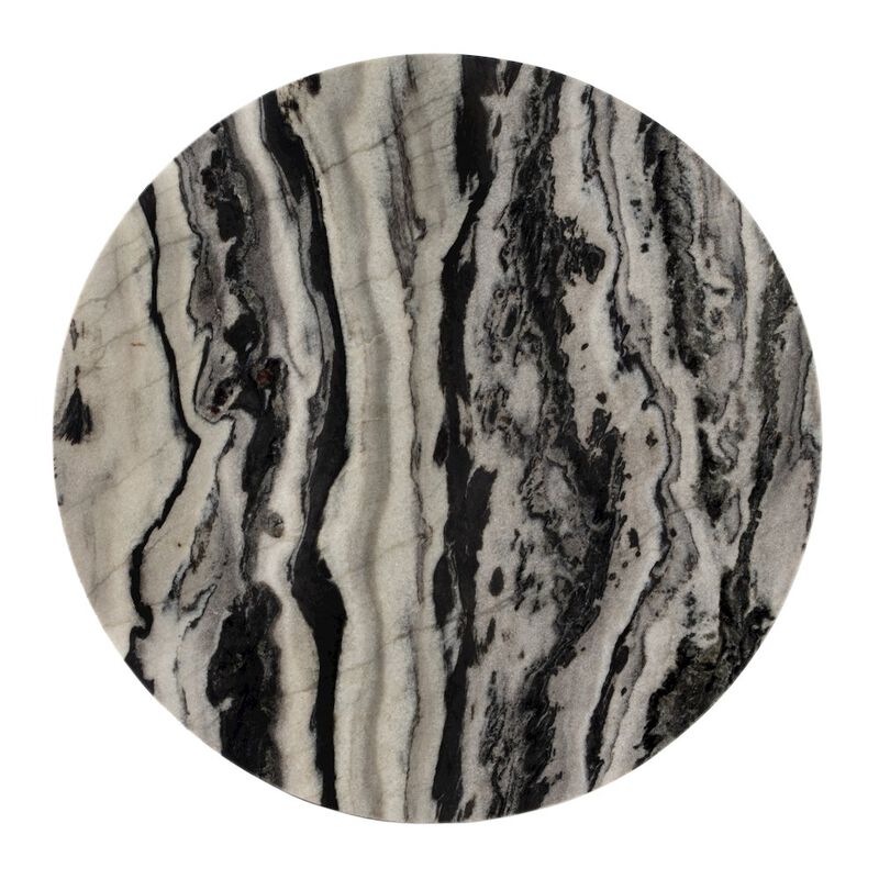 Butler Specialty Paxton Round Marble Side Table, Black and White image number 3