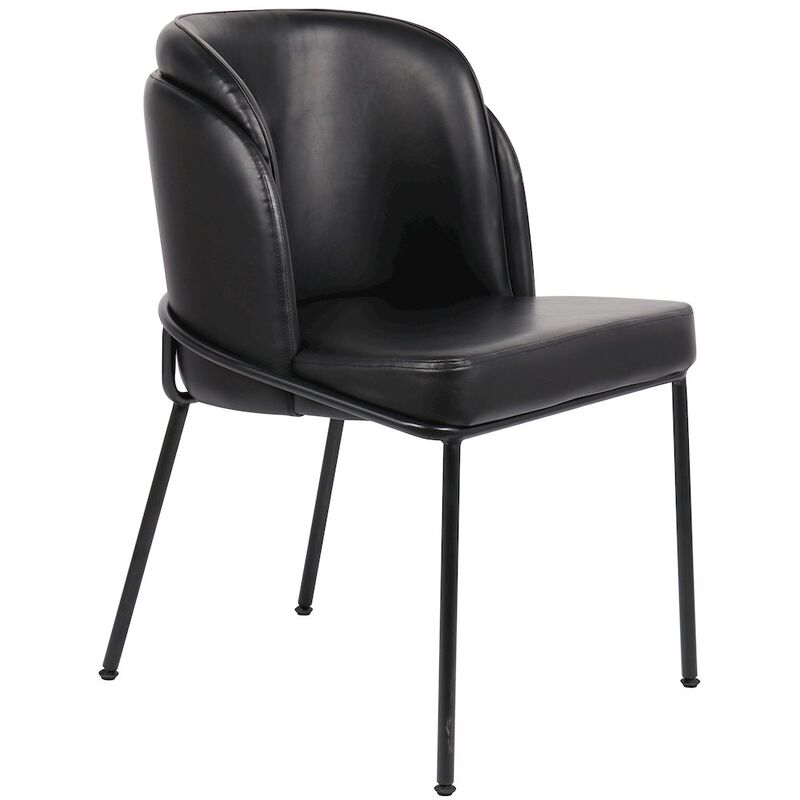 Meridian Furniture Jagger Black Vegan Leather Dining Chair, Set of 2