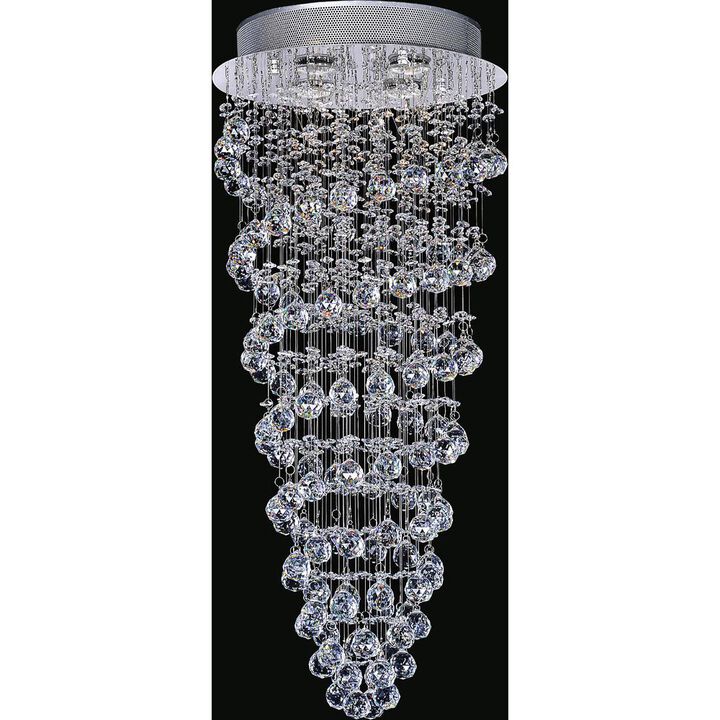 CWI Lighting Double Spiral 4 Light Flush Mount With Chrome Finish