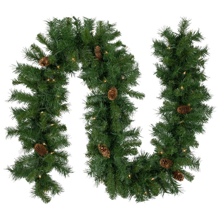 9' x 12" Pre-Lit Dakota Red Pine Artificial Christmas Garland - Clear Dura Lights