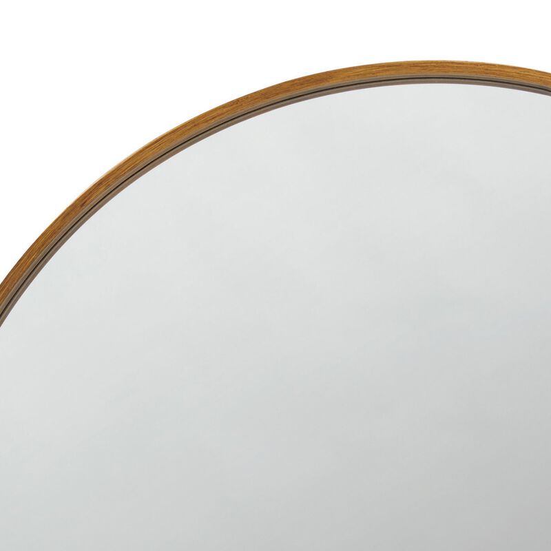 Mirror with Round Metal Frame and Ring Holder, Brass-Benzara