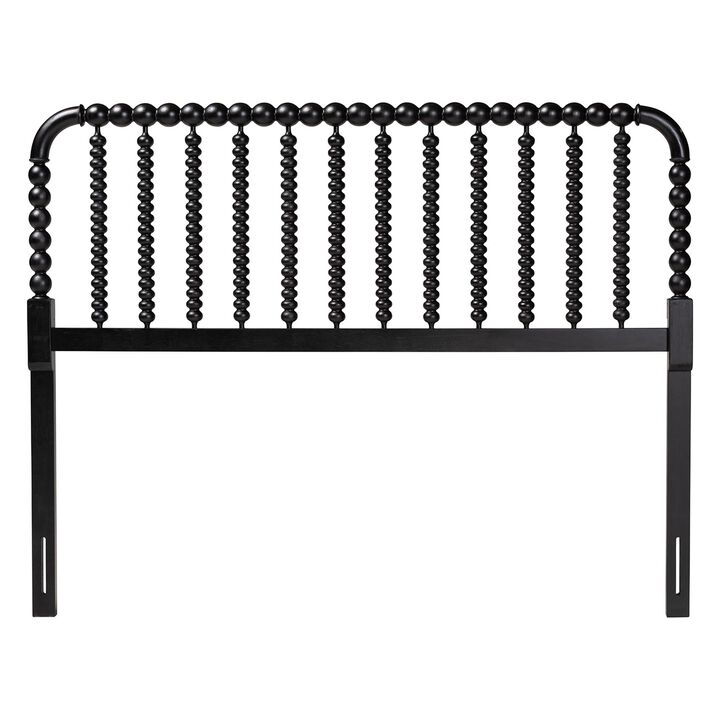 Baxton Studio Finley Turned Bobbin Headboard - Crafted Wood Panel with Decorative Spindle Design for Cottage Farmhouse Bedroom