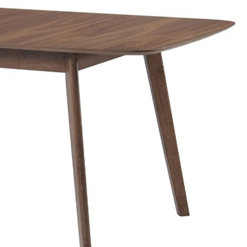 Rectanglular Wooden Dining Table With Round Corners, Walnut Brown image number 4